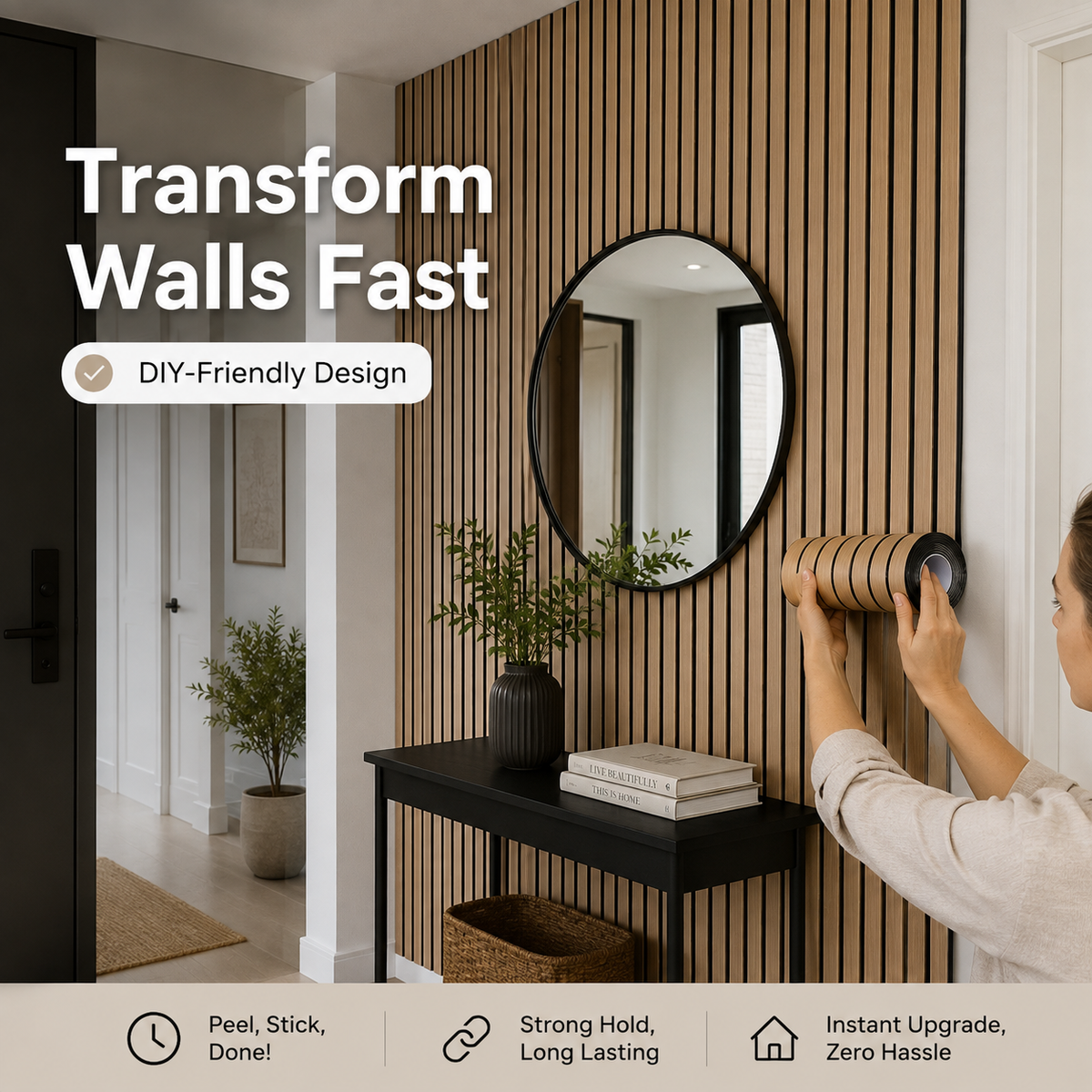 ModernSlat Wall Roller™Adhesive Wall Panels