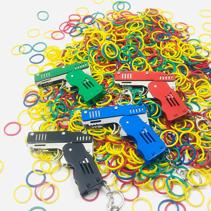 Mini Folding Rubber Band Gun Keychain