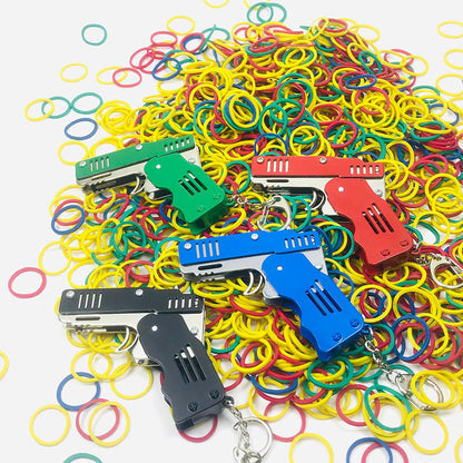 Mini Folding Rubber Band Gun Keychain