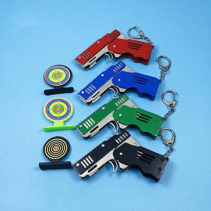 Mini Folding Rubber Band Gun Keychain