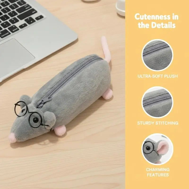 Cute Rat Shaped Pencil Box