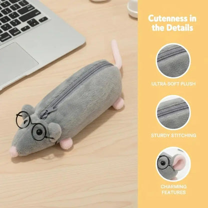 Cute Rat Shaped Pencil Box